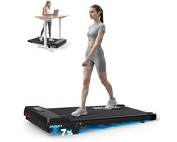 BIGZZIA Loopband draagbaar met 7% helling - 3-in-1 Walkingpad Elektrisch - loopkussen 1-8 km/u instelbaar - Motor 2,5 pk - met afstandsbediening en LCD-display - 130 kg draagvermogen - Treadmill Zwart