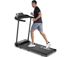 BIGZZIA Opvouwbare loopband - 4-IN-1 Elektrische loopband - Met app en Bluetooth - LED-scherm - Motor 3,0 pk - 1-12 km/u instelbaar - Oppervlak 39 x103 cm - ultracompact - max. 150 kg