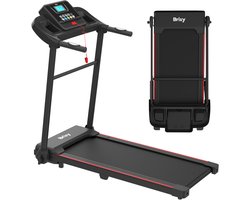 Brixy Loopband - Inklapbaar - t/m 14 km/u - 12 Programma’s - Incl. Tablethouder En Bidonhouder - LCD Kleurenscherm - Zwart