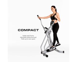 Christopeit Crosstrainer Walker opvouwbaar voor thuisgebruik + beschermmat - LCD - 100 kg