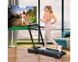 Christopeit Opvouwbare loopband - 2-in-1 tot 14 km/u - 12% helling - Bluetooth - zwart