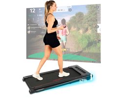 Christopeit Walking Pad 4.1 – ultradunne loopband (11 cm), tot 6 km/u, 7 programma's, LED-display, afstandsbediening, Bluetooth, hartslagmeting, compatibel met Kinomap/Zwift/Fithome, tot 120 kg, ruimtebesparend