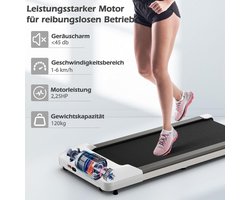 COSTWAY 2-in-1 loopband onder het bureau, wandelpad met led-display en afstandsbediening, 1-6