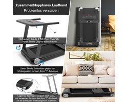 COSTWAY Opvouwbare Treadmil, elektrische loopband voor thuis, 0,75 pk elektromotor, 3 modi en 12 programma's, led-display, snelheid 0-12 km/u, app-gecontroleerd, bluetooth-luidspreker