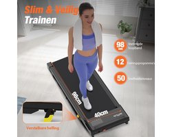 DH FitLife Walking Pad TÜV-gekeurd 1–6 km/u met 6% helling | Verlengd loopband voor thuis & kantoor | Ruimtebesparend bureauloopband met app-bediening | Stil treadmill voor thuis
