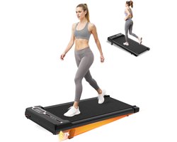 Draagbare loopband met 7% helling - Elektrische loopband - Wandelpad 1-8 km/u,2,5 PK - Met afstandsbediening en LED-scherm - Zwart