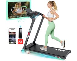 Elektrische Loopband Met 6% Helling functie - 1-14km/u Snelheidsbereik - 12 Programma's - Inklapbare Loopband - Afstandsbediening en Touchscreen - Bluetooth