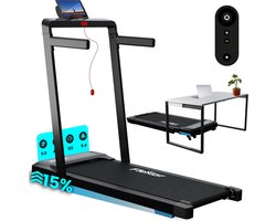 Flexar X1 Loopband - Inklapbaar - Wandelband met Hellingsfunctie - Incl. Tablethouder & Afstandsbediening - 1-8 km/u - Walking Pad voor Thuis