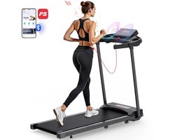 FluxRun Loopband Inklapbaar 1-12km/u met LED Display - Met Accessoires - Walking Pad - Inklapbare Treadmill - Opvouwbare Wandelband Elektrisch - Fitness voor Thuis