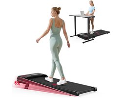 HOMEFITNESSCODE Loopband draagbaar met 5% helling - 3-in-1 Walkingpad Elektrisch - loopkussen 1-6 km/u instelbaar - Motor 2,5 pk - met afstandsbediening en LED-scherm - loopvlak 38 x 90 cm - Zwart