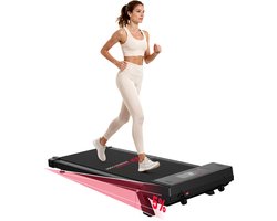 HOMEFITNESSCODE Loopband draagbaar met 5% helling - 4-in-1 Walkingpad Elektrisch - loopkussen 1-10 km/u instelbaar - Motor 2,5 pk- met LED-scherm en transportwielen - loopvlak 39 x 97 cm - Zwart