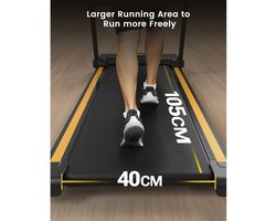 Hometrainer - Loopband inklapbaar - Loopband opvouwbaar - 12 Verschillende HIIT Instellingen - Loopband fitness - Loopband elektrisch - Loopband compact - 2.25 Pk - Zwart