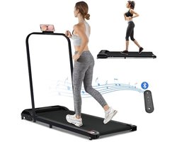 Inklapbare Loopband met Bluetooth Luidspreker en LED Display - Stille Bureauloopband voor Wandelen en Joggen - Zwarte Inklapbare Handgreep en Afstandsbediening