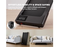 Lanoba - Voor Thuis en Kantoor - 2,5 pk motor 1-6 km/u snelheid - Antislip Schokabsorptie - Draagbare Loopband - Oefenmachine