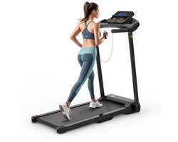 Learnlogic elektrisch loopband, inklapbaar loopband voor thuis tot 12 km/h, met LED-display, app- en tablet-houder, compact loopvlak voor thuis en kantoor