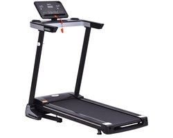 Loopband - Inklapbaar - 1-12 km/u - Opvouwbare Loopband - met LCD-display - 12 Programma's - Vermogen 500W - Treadmill - Fitness - voor Thuis en Indoor Fitness - Incl. Tablethouder - Zwart