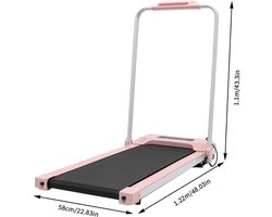 Loopband Inklapbaar - Hometrainer Elektrisch - Walking Pad Fitness - Roze en Zwart