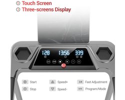 Loopband - Loopband Inklapbaar - Walking Pad - Wandelband - 136KG Belastbaar - 12% Helling - 12KM p/uur - 3PK