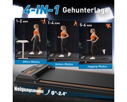 Loopband met loopkussen voor thuis - Loopband voor thuis of op kantoor, loopkussen voor onder het bureau, stil, draagbaar, compact, kleine mini-loopband, LED-display, afstandsbediening, loopband met een gewicht van...