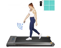 Loopband voor onder het bureau - Opvouwbare Wandelband - Zonder Leuning - Compact - Draagvermogen 100 kg - Voor Kantoor & Thuis - Voor Wandelen & Hardlopen - Zilver