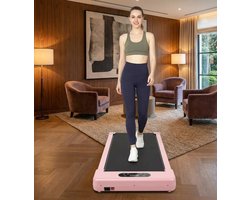 Loopband voor Thuis & Kantoor 1–6 km/u – Inklapbare Walking Pad met Afstandsbediening, Stil & Compact (121,5×50 cm) – Roze – Designbest