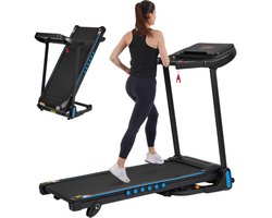 Loopband voor thuis, opvouwbaar, 14 km/u, loopbanden 3,0 pk met hartslagmeter, opvouwbare loopband met helling 6%, loopband voor thuis met LED-display en Bluetooth, maximaal draagvermogen 140 kg