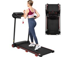 Loopband voor thuis, opvouwbare loopband met helling van 8%, stille loopbanden tot 14 km/u met groot loopoppervlak, 3,0 HP loopband voor thuis met LED-display en Bluetooth, maximaal draagvermogen 120 kg