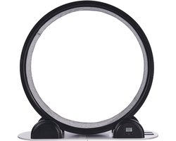 Loopwiel voor Katten met Stappenteller, 103,4 Cm, Loopwiel met Rem en Tapijtoppervlak, Stille Loopband voor Huiskatten tot 13,6 Kg, Fitnessapparaat voor de Gezondheid van Huisdieren, Zwart