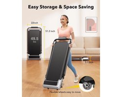 NaevaMi Loopband Inklapbaar - Loopband Met Hellingfunctie - Loopbanden Voor Thuis - Wandelband - Fitness - Loopband Inklapbaar Electrisch - 12km/u - 7% Helling - 40 cm Extra Brede Riem