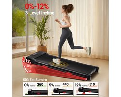 NaevaMi Loopband - Loopband Inklapbaar - Loopbanden voor Thuis/Kantoor - Loopvlak 40cm Breed - <45dB - Lopend Meetings en Series Kijken - Loopband met Hellingfunctie - 12% Hellingfunctie - Max.10km/u - Max/ 150kg Draagvermogen