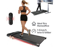 NETTLIFE Loopband Elektrisch Walking Pad - 6 km/u - 0-6% Helling - Stil Loopband met LED-display & Afstandsbediening - Under Desk Treadmill voor Thuis & Kantoor