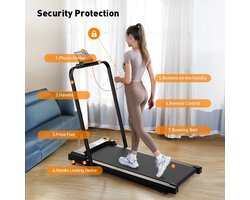Novendo Goods – 2-in-1 Elektrische Loopband voor thuis – Hardloop- & wandelmachine met afstandsbediening - LED-display - Opvouwbaar design en snelheidsregeling tot 10 km/h – Installatievrij fitnessapparaat