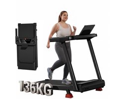 Opvouwbare loopband met een helling van 15% en een snelheid tot 12 km/u,Uitgerust met een 3 pk motor, led-display en een maximaal gebruikersgewicht van 136 kg