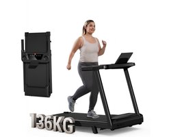 Opvouwbare loopband voor thuis, met verstelbare helling tot 9% en een snelheid tot 12 km/u. Voorzien van een krachtige 3 pk motor en 12 vooraf ingestelde trainingsprogramma's. Het maximale gebruikersgewicht bedraagt 136 kg.