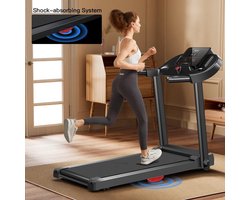 Opvouwbare thuistreadmill met een snelheid tot 14 km/u, hartslagmeter, app-connectie en een krachtige, stille motor. Inclusief 12 trainingsprogramma's en een maximaal gebruikersgewicht van 136 kg