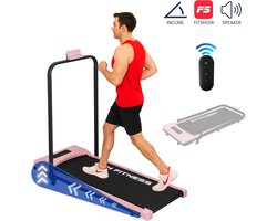 PH Fitness Loopband 8 km/h – Incline & Handmatige Helling – Pink / Roze – Walking Pad – Loopband voor Thuis – Loopband Fitness Opvouwbaar A1F