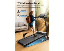 Professionele Opvouwbare Loopband – Fitness - Sporten - 3.0 PK – 15% Automatische Helling – LCD-display – Schokabsorptie – Fluisterstil Ontwerp