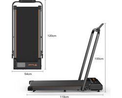 RM Store® - 2 In 1 Loopband - Draagbare Loopband - Elektrische Fitnessmachine - Hardloopmachine - LED Display - Ultra Stille Bediening - Zwart - 120 x 56 x 100 cm.