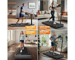 Rolu Loopband – Loopband Inklapbaar – Loopband Voor Thuis - Wandelband – LED Display – Bluetooth – 12km/u – Max 100KG