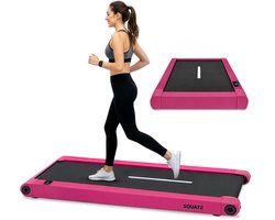 Squatz 2‑in‑1 Loopband- Walking Pad Treadmill - Met Vibratieplaten - Met Afstandsbediening - LED Display - Stil 1.0HP Motor - Roze