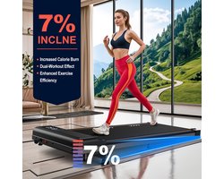 Sunova Draagbare loopband met 7% helling - Inklapbaar Loopband-Elektrische loopband - Wandelpad 1-6 km/u- Met afstandsbediening en LED-scherm - loopband met hellingfunctie-Zwart ﻿
