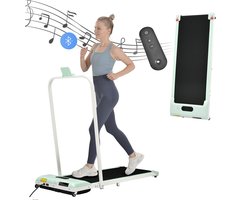 Sweiko 2 in 1 Loopband voor Thuis, Groen, Afstandsbediening Loopband 1-6 km/h Snelheid met LED Display, Bluetooth Speaker&Phone Mount, Loopband voor Thuis, Kantoor, Gemakkelijk om te vouwen, Montage Fre