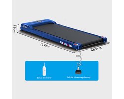 Thuis loopband, walking pad, met LED-display 12 km/h met helling, met Bluetooth, afstandsbediening, 1–9 km/h, 119 × 48,5 × 12 cm