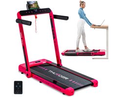 THUNDER® Loopband | RACE-PINK | Opvouwbaar & Krachtig | Sneltoetsen | Veiligheidssleutel | Transportwielen | Bluetooth App | Afstandsbediening | Luidsprekers | Max. 130 kg |