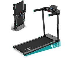 TibaGoods Elektrische Loopband - Wandelband - Hometrainer - Inklapbaar - 9% Handmatige hellingsfunctie - 12 Programma's - Sport - 1 t/m 12 kmh - Walking pad - Voor Thuis - Dubbele Olie