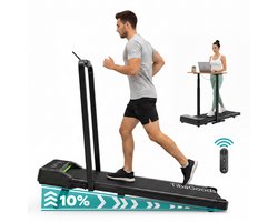 TibaGoods Loopband Inklapbaar - Hardloopband - 1-12 km/h instelbaar - 10% Hellingsfunctie - 12 Programma's - Sport - Hometrainer - Elektrisch - Walking pad - Voor Thuis