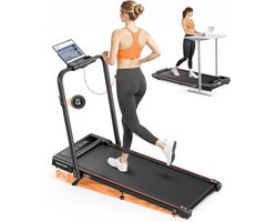 Toputure™ Loopband met Hellingfunctie - 1-12km/u - Inklapbaar - 9% Hellingshoek - Walking pad - Wandelband voor onder het Bureau - Incl. Tablethouder en Afstandsbediening