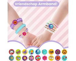 Vriendschapsarmbanden Knutselpakket - 2-in-1 Armbanden Weefset met 150+ Onderdelen - Inclusief Garen, Kralen en Accessoires - DIY Armbandenmaker voor Meisjes 6-12 Jaar - Educatief Speelgoed met Weefbord