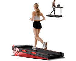 Walking Pad met helling 16%, 10 km/u loopband voor thuis met helling, LED-display, afstandsbediening, 2,5 pk, stil, kleine loopband voor thuis en op kantoor, belasting 136 kg