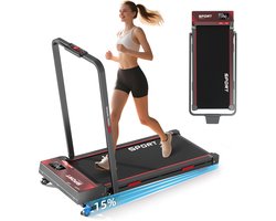 Y-RAIN Loopband - Loopband met 15% Elektrische hellingsverstelling - 1-12 km/u - Inklapbaar Loopband - voor thuis & kantoor - Walking Pad - Treadmill - Afstandsbediening - Veiligheidssleutel - Tablet-/telefoonhouder.